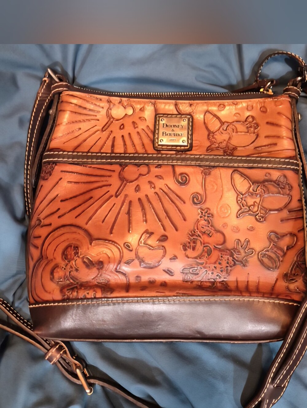 Disney Parks Dooney & Bourke Sketch Embossed Leather Crossbody Bag